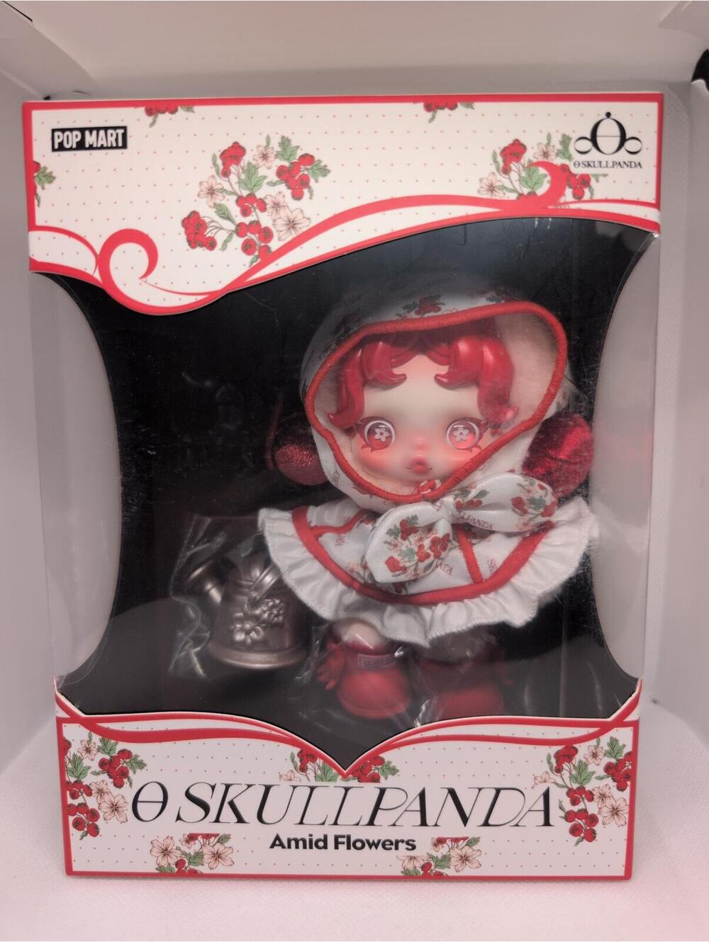 Pop Mart Skull Panda Amid Flowers New